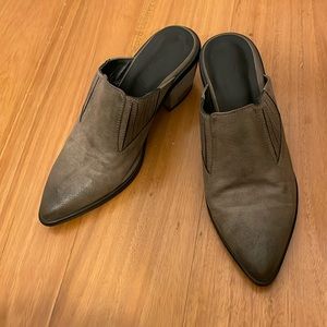 Leather heeled mules